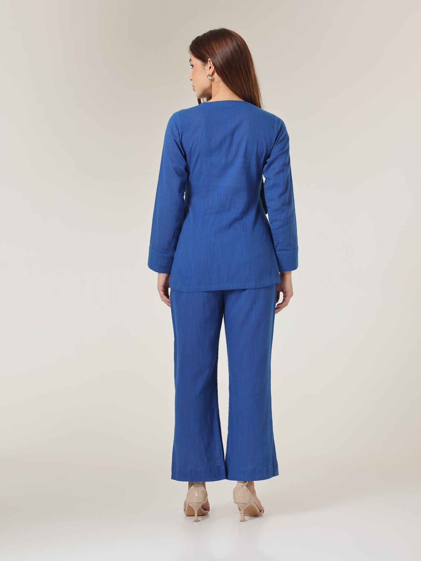 Cyan Relaxed Straight - Leg Trousers - Missova