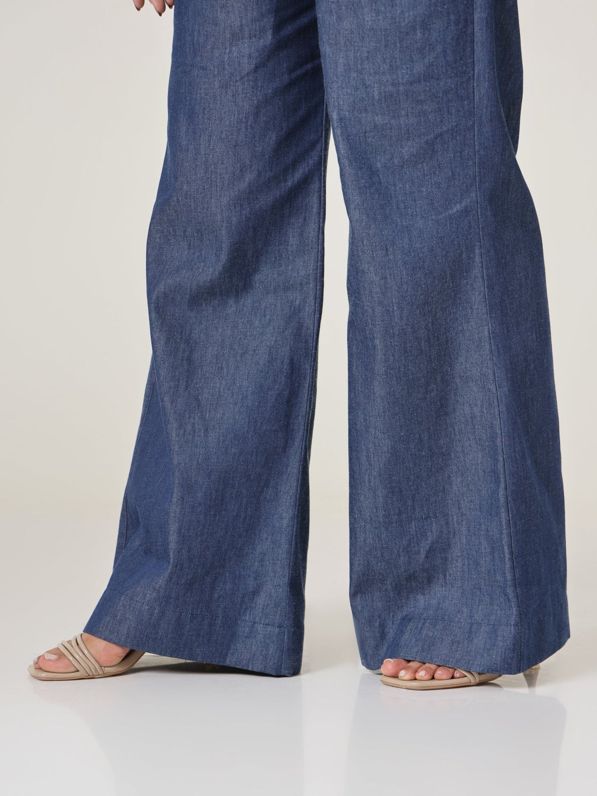 Indigo Fluid Relaxed Wide-Leg Pants - Missova