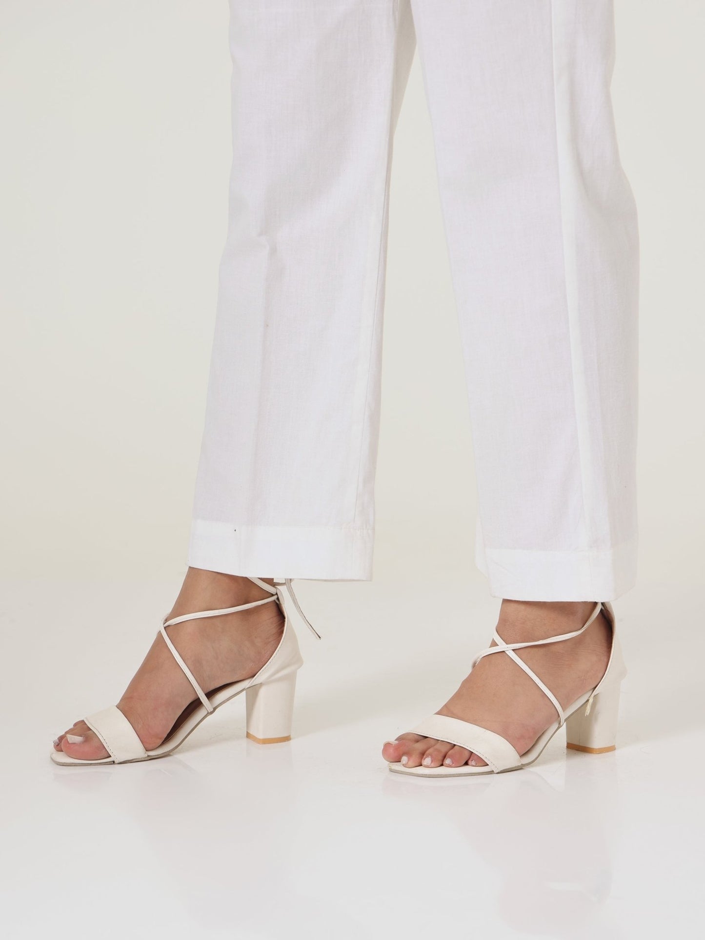 Pink Gingham Straight - Leg Trousers - Missova