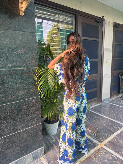 Bluemaze - 2 piece Floral Crochet Co-ord Set