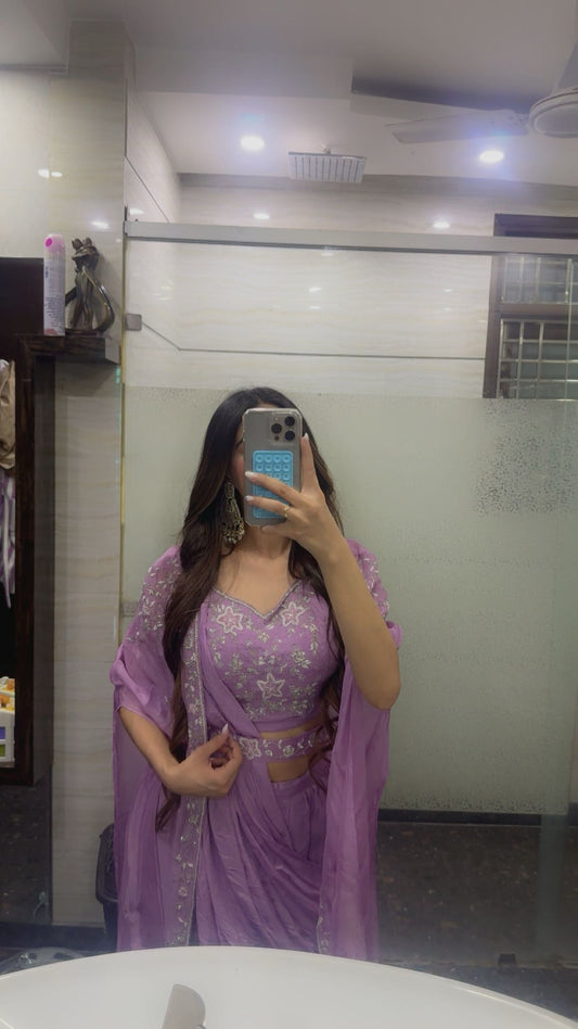 Embroidered Saree Co-ord Set