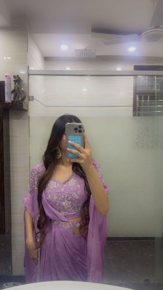 Embroidered Saree Co-ord Set