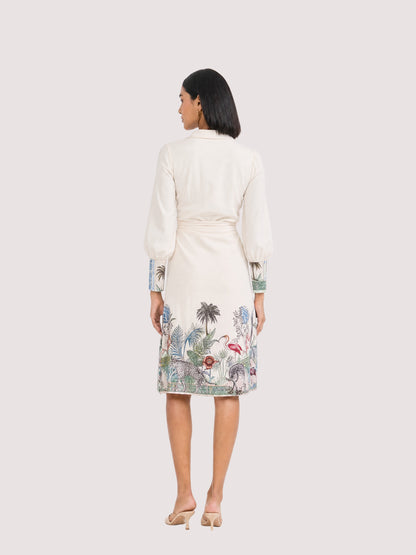 Oasis Relaxed Wrap Midi Dress