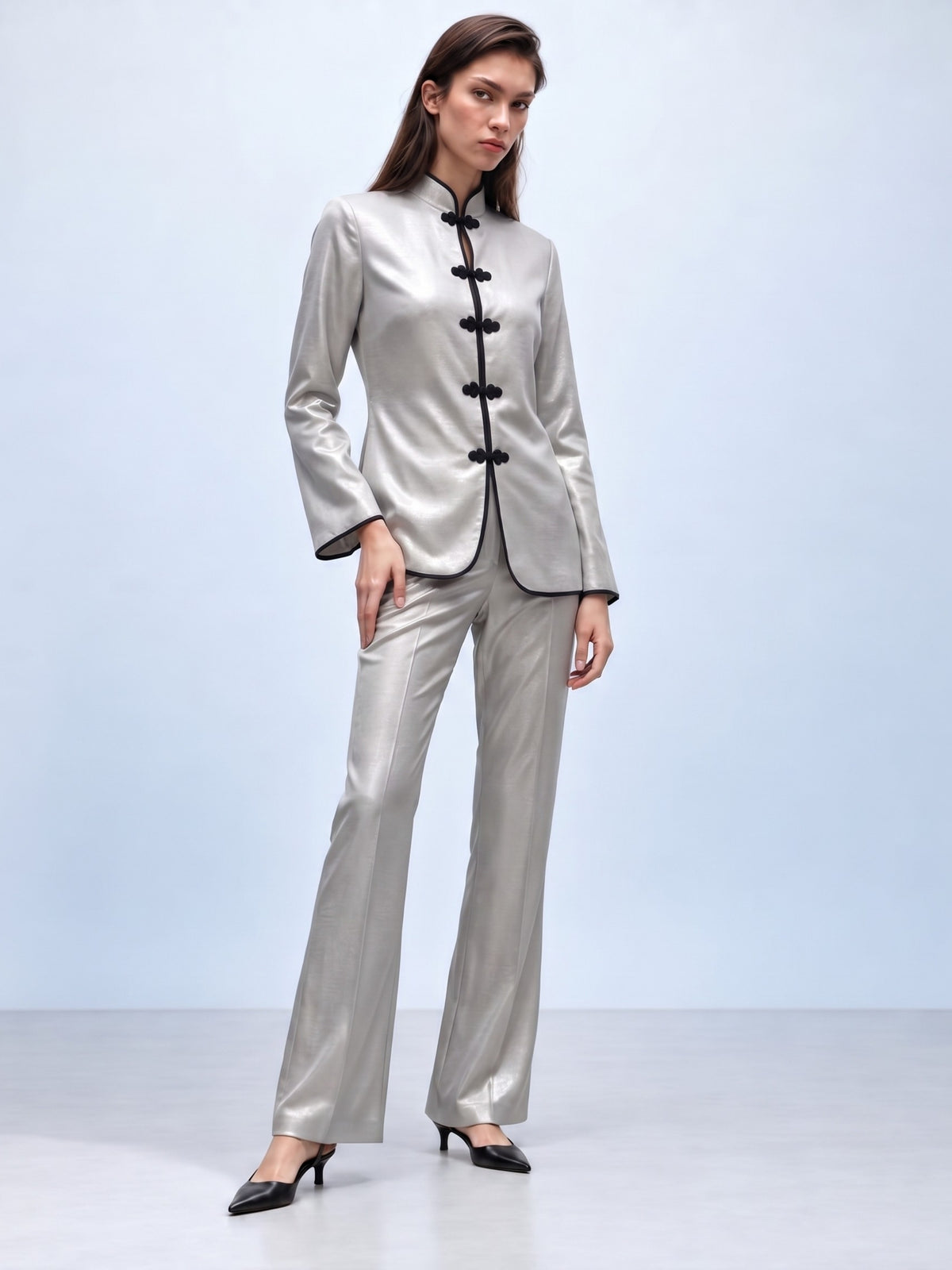 Stardust Metallic Mandarin Top - Missova