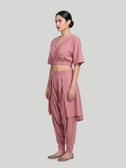Blush Hour Draped Dhoti Pants - Missova