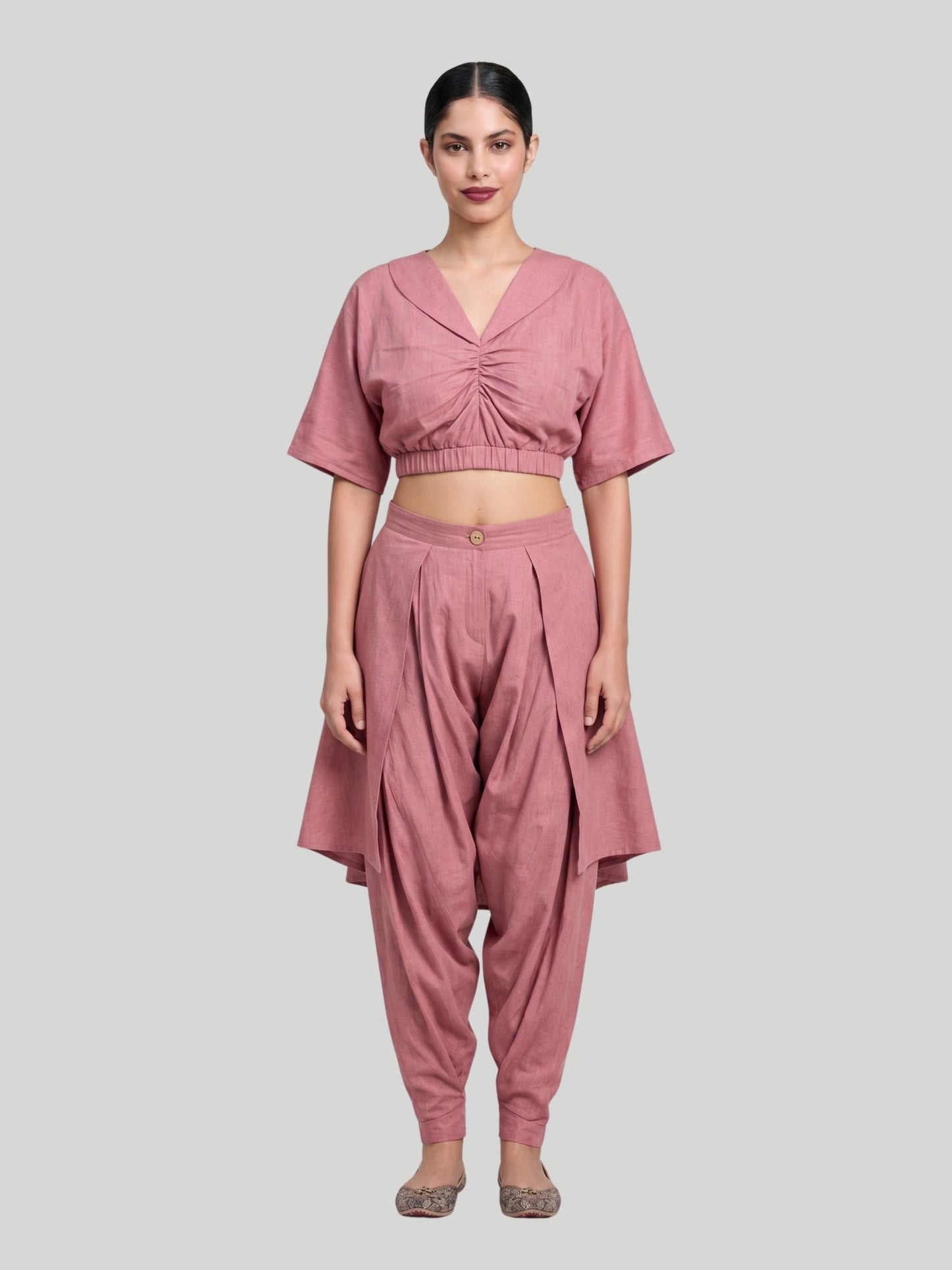 Blush Hour Draped Dhoti Pants - Missova
