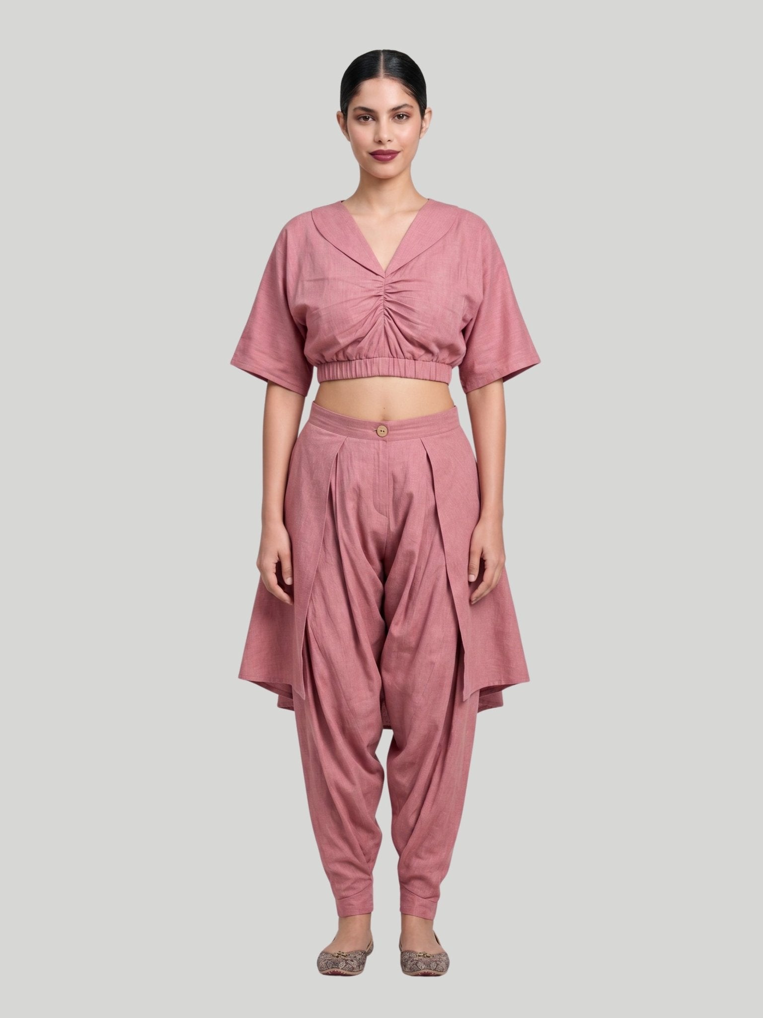 Blush Hour Draped Dhoti Pants - Missova