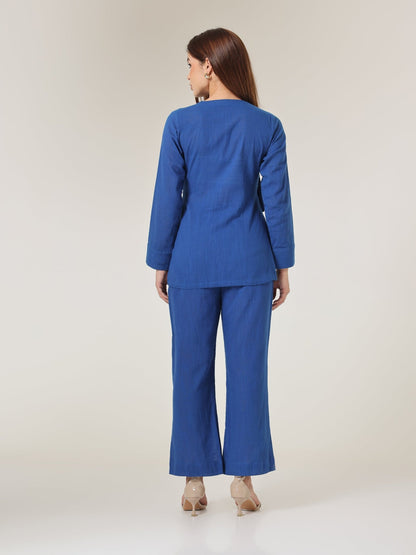 Cyan Origami Asymm Wrap Top - Missova