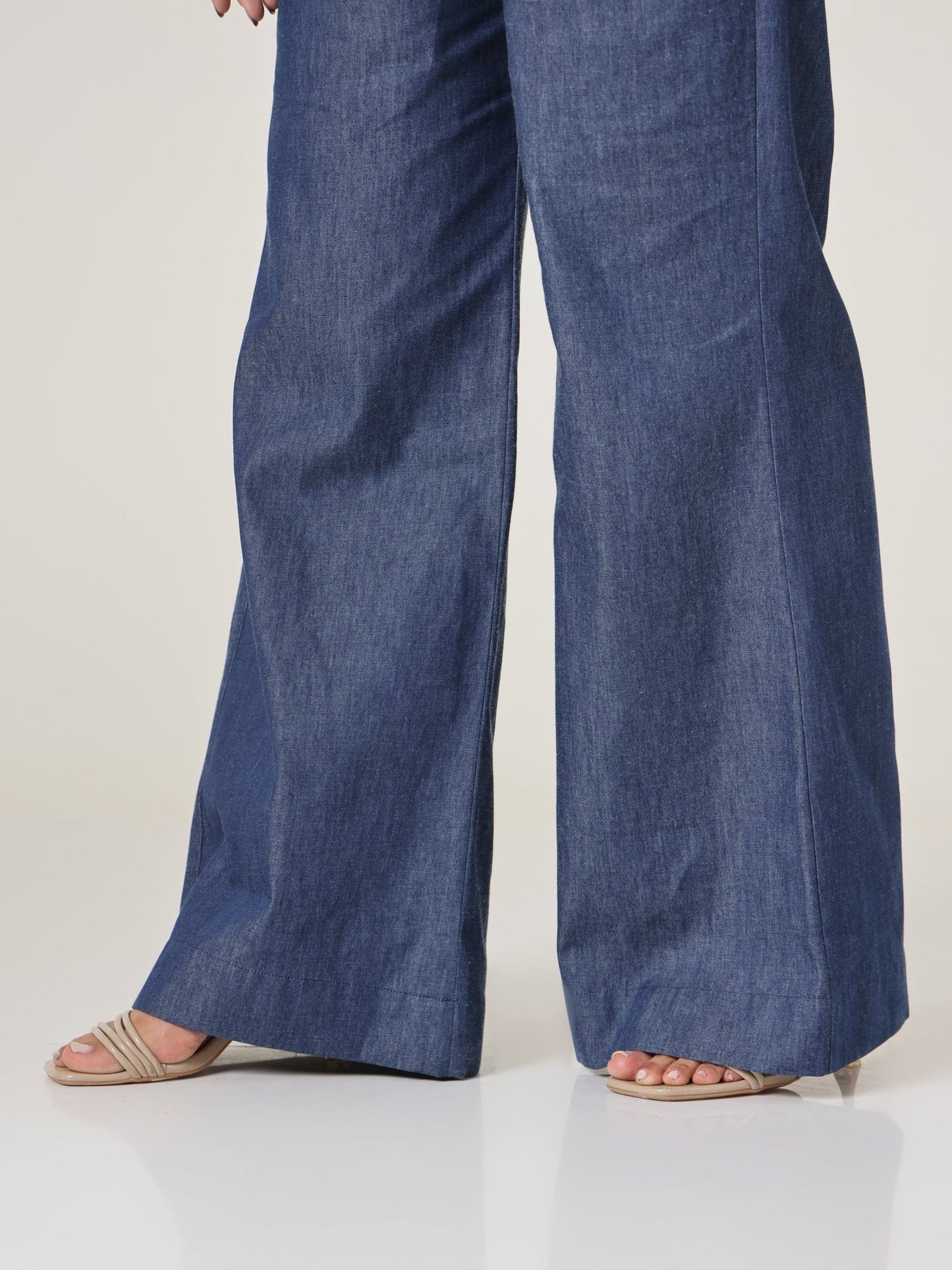 Indigo Fluid Relaxed Wide - Leg Pants - Missova