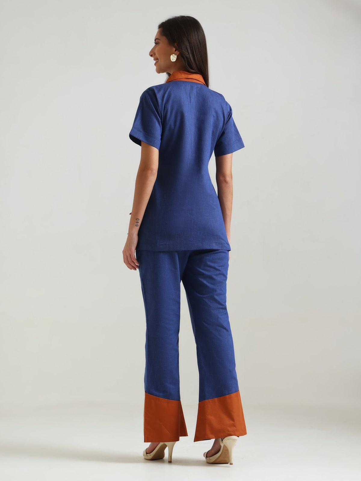 Kessa Contrast-Hem Straight Pants - Missova