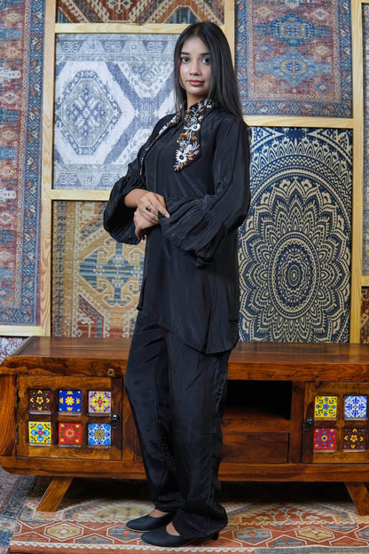 Long Collar Pant Set - Missova