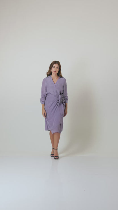 Iris Wrap-Style Midi Dress