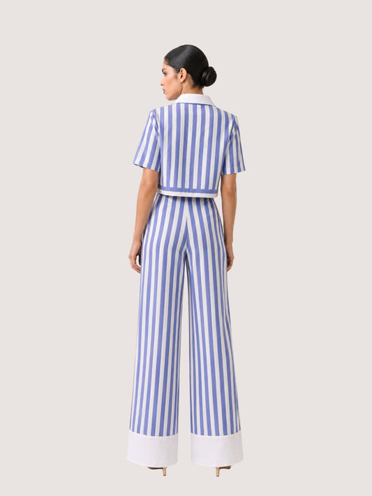 Santorini Striped Wide-Leg Trousers - Missova