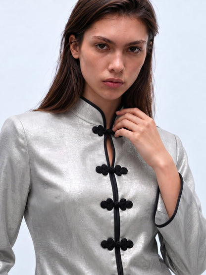 Stardust Metallic Mandarin Top - Missova